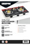 3 Burner Gas Cooker Tempered Glass Top, with Low Gas Consumption Iron Burners 100+40+100 mm GGC31012 - 4