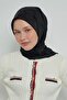 Black Zigzag Patterned Cotton Scarf - 2