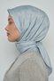وشاح قطني بنمط متعرج - أزرق رمادي - 3