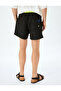 Color Contrast Lace-Up Waist Mini Swim Shorts - 4