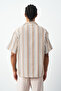 Striped Cuban Collar Oversize Men's Shirt - 6