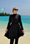 Princess Full Covered 2-Piece Hijab Swimsuit - Black - 2