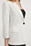 Women's Office Style Double Breasted Lapel Blazer White Jacket - 4