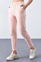 Pink High Waist Jogger Comfortable Form Narrow Leg Women's Tracksuit Bottom - 94566 - 2