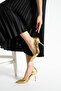 Gold Snakeskin Pattern Vegan Leather Thin Heels Shoes 9cm Metal Heel, Pointed Toe, Stylish&Comfortable - 3