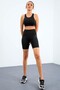 Black High Waist Slim Fit Bustier Biker Women's Tights Suit - 95303 - 2