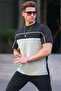 Men's Black Color Blocked T-Shirt 6177
