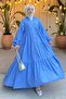 Flower Embossed Patterned Dress Blue 1000 - 3