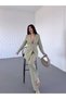 Women's Belt Detailed Two-Piece Set Khaki