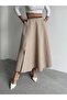 Women's Zippered Slit Godeli Cream Skirt - 3