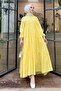 Flower Embossed Patterned Dress Yellow 1000