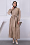Mink Waist Elastic Belted Modal Dress