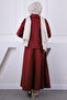 Claret Red Scuba Jacket Skirt Suit - 3