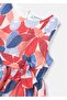 Girl's Floral Patterned Dress Red 3913 - 3