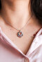 Sparkling Heart Design Colorful Stone Steel Women's Necklace - 2