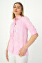 Pink Ivy Sleeve Folded Linen Shirt - 3