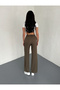 Comfortable Cut Dabil Fabric Pants with Lace-Up Parts - 4