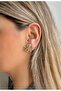 Gold Star Detailed Heart Earrings