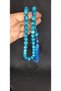 Rod amber rosary sphere cut blue color t-313