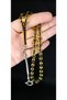 Rotating Aircraft Glass Praying Beads Yellow-Transparent Color Beige Cut T-339 - 2