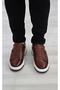 Melinta T054 Brown Leather Laced Snaker Shoes - 4