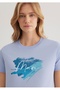 Regular Fit Women's T-Shirt with Logo Print - 4