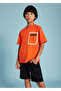 Boy's 10-16 Years Old Shorts Suit 6680 Orange - 6