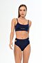 Aquaviva Women's Navy Blue Adjustable Strap Theodora Low-Cut Bikini Set