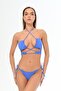 Aquaviva Women's Blue Crossed Strap Barbara Low-Cut Bikini Set