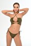 Aquaviva Women's Khaki Green Cross Stringed Barbara Low-cut Bikini Set - 3