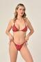 Aquaviva Women's Pink Black Speckle Pattern Triangle Slip Gathered Brazilian Bikini Set - 3