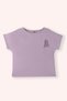 Girl's Print Detailed Short Sleeve Lilac T-Shirt
