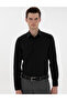 Black Italian Collar Dobby Long Sleeve Shirt 50303375-Vr046 - 3