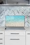 Sea Sand Look Glass Stove Back Protector, Heat Resistant, Countertop Built-In and Kitchen Protection - 3