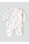 Baby Girl White Mice Ruffled Coverall - 2
