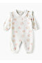 Baby Girl White Mice Ruffled Coverall