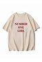 Women's Specific Rose Design Mới Beige T-Shirt on Table Size - 2
