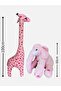 My Playmate Pink Plush Giraffe 100cm & My Sleeping Mate Pink Elephant - 2
