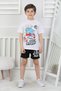 3-10 Years Old Boy's Suit with Character Printed Shorts - 4
