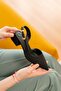 Aura Black Matte Satin Side Buckle (4 cm Heel Length) Pointed Toe Heeled Ballerina Shoes - 3