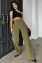 Khaki High Waist Fabric Pants Mg2284 - 3
