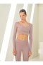 Gaia Long Sleeve Cross Detail Salmon Crop - 3