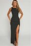 Black Maxi Length Slit Detailed Women's Dress Mg2367 - 8