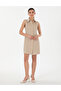 Beige Regular Fit Tweed Dress 50305999-Vr011