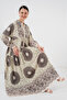 2423 Authentic Patterned Hijab Dress - F.Brown - 2
