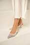 Yomy White Stone Mesh Women's Heeled Shoes - 3