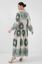 2423 Authentic Patterned Hijab Dress - C. Çağla - 5
