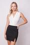 Women's High Waist Front Slit Lightweight Lycra Steel Fabric Mini Pencil Skirt (length:44cm)-Black - 4