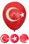 24 Pieces of Flag Balloons with Turkish Flag Red Printed Balloons for April 23, May 19, November 10, October 29 Decoration - 6