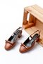 Duliva Brown Bow (4 cm) Round Toe Daily Use Heeled Shoes - 3